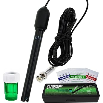 Long Body pH Electrode with BNC Socket Probe 300 cm Cable 0-14pH for pH Meter, pH Regulator pH Device Economical Sensor