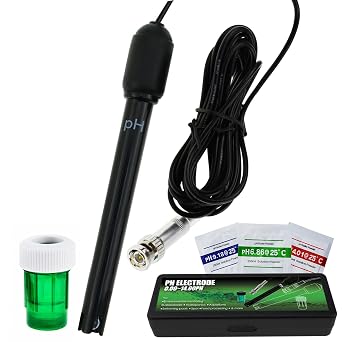 Long Body pH Electrode with BNC Socket Probe 300cm Cable 0-14pH for pH Meter, pH Controller pH Device Economical Sensor