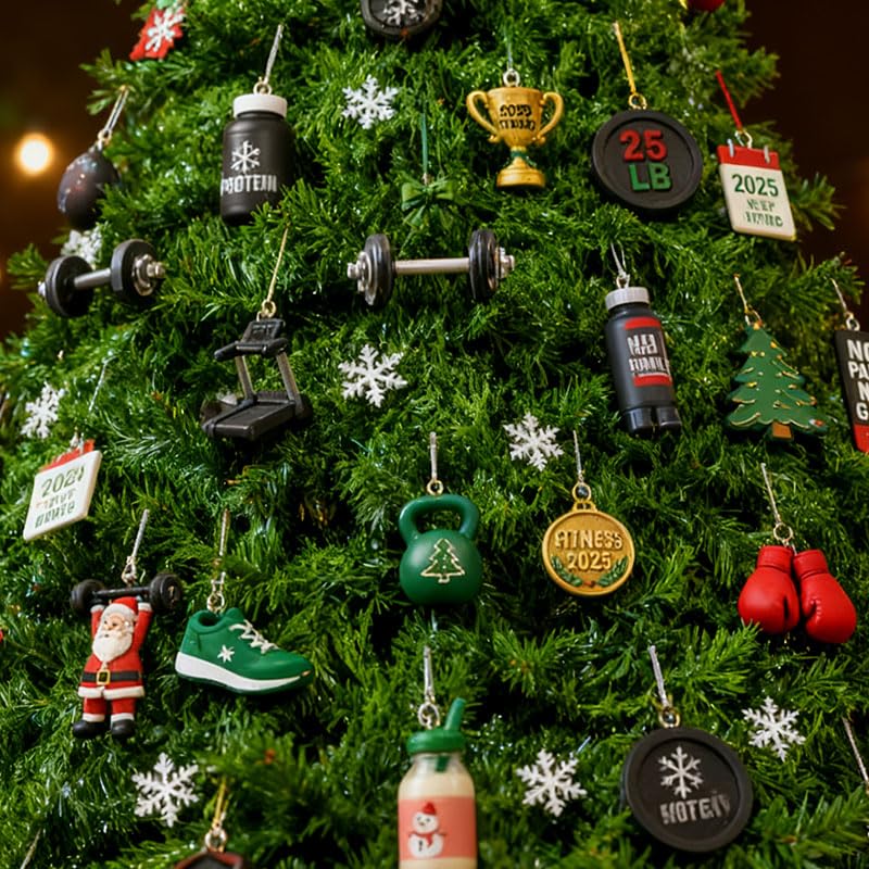 Calendrier De L'Avent 2025 Salle De Sport - 24 Décorations Fitness En Acrylique, Pour Noël Sportif