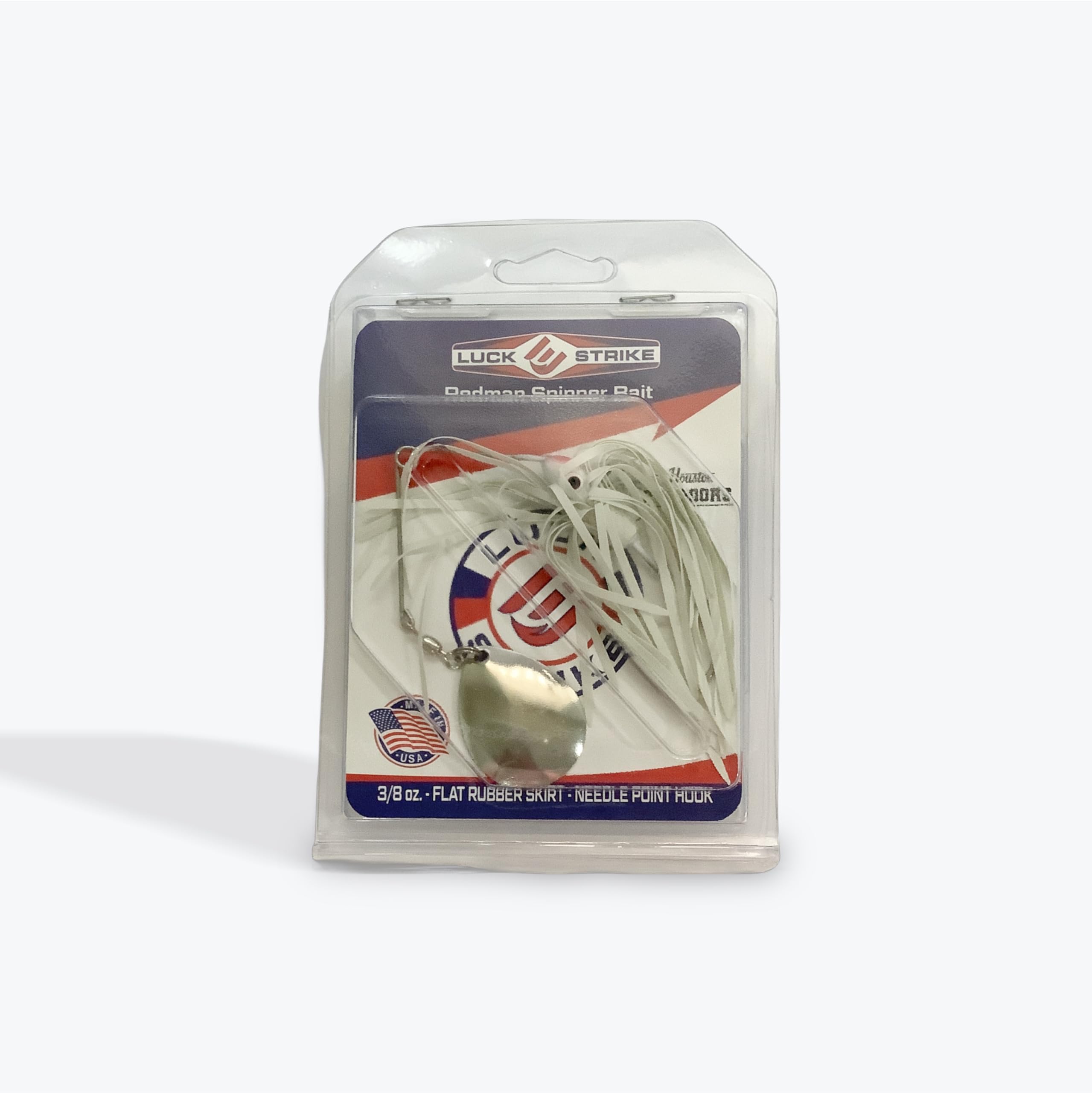Luck E Strike Redman Spinner Bait by Jimmy Houston, 3/8 Ounce Colorado Spinnerbait, Made in The USA, White