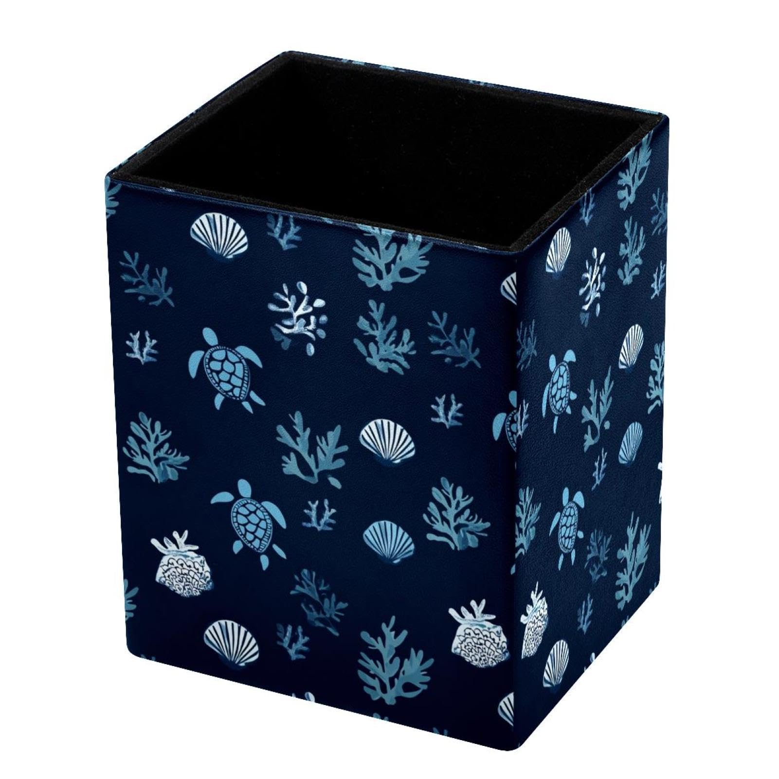 VAPOKF Pencil Holders for Desk, Sea Turtle Printed Pen Holders Pen Pot Makeup Brushes Storage Desktop Stationery Supplies Organiser for Home Office