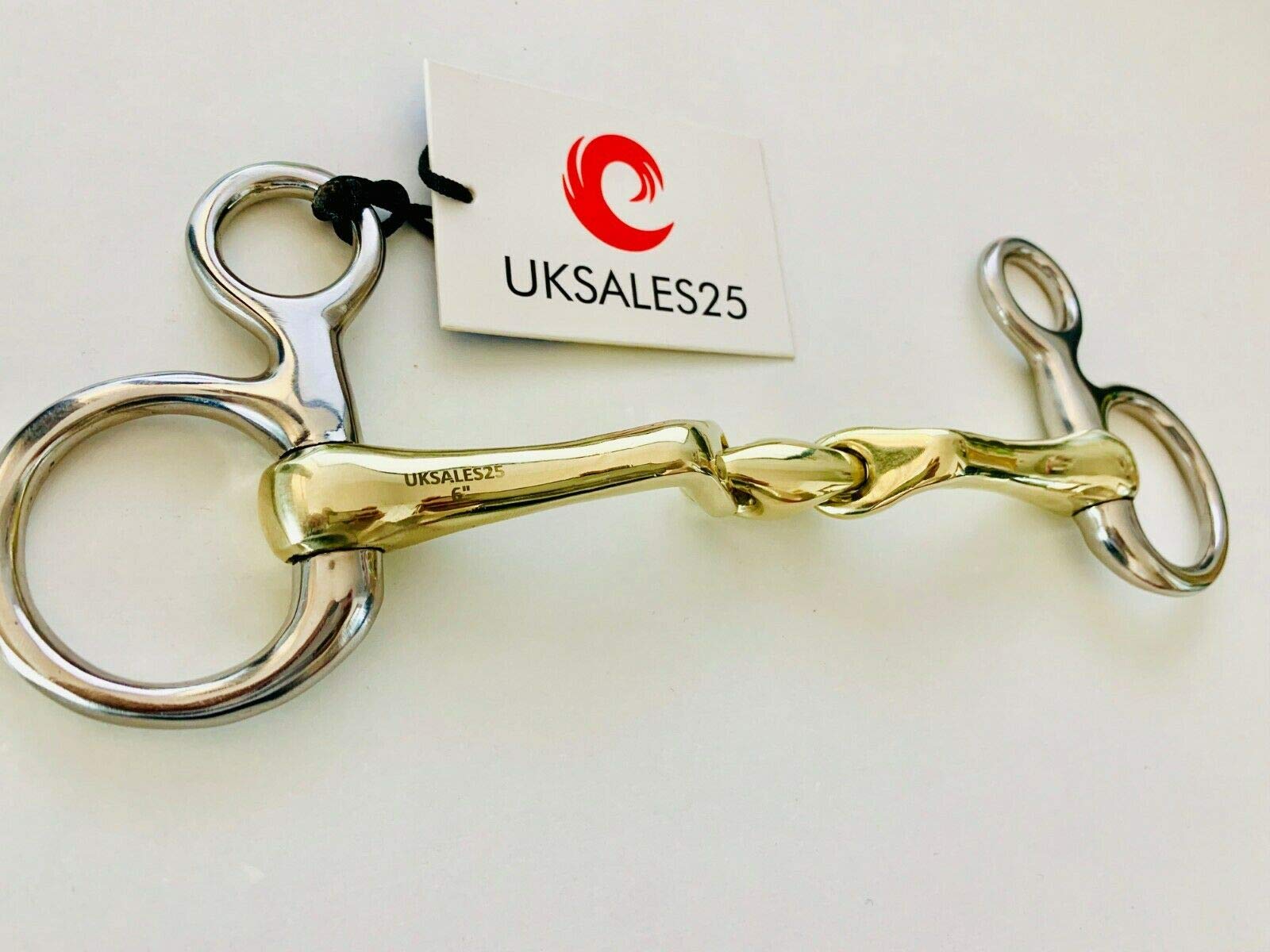 UKSALES25 Hanging Cheek Snaffle Bit Verbindend Angled with lozenge GS & SS (Horse Bits) (4.5) โ image 1