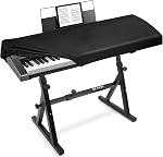Explore Land Stretchy 88Keys Piano Couverture de poussière de clavier avec support de musique ouverture pour piano électronique numérique (noir)
