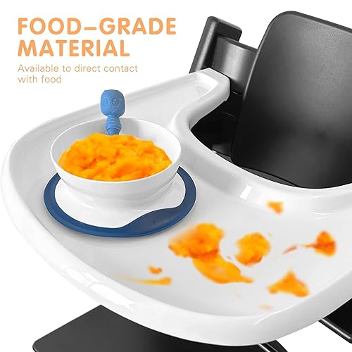 Miniatura 5 de Bandeja para silla alta compatible con silla alta Stokke Tripp Trapp, bandeja de repuesto de grado de contacto alimentario con potente superficie de
