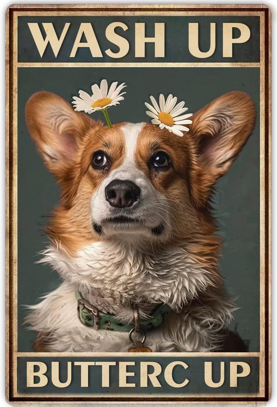 Anceky Corgi Diamond Painting Kits for Adults,Funny Bathroom Signs Wash Up Buttercup 5D Diamond Art Kits Beginners Dog Lovers Full Drill Diamond Gem Art for Home Decor 12X16 Inch
