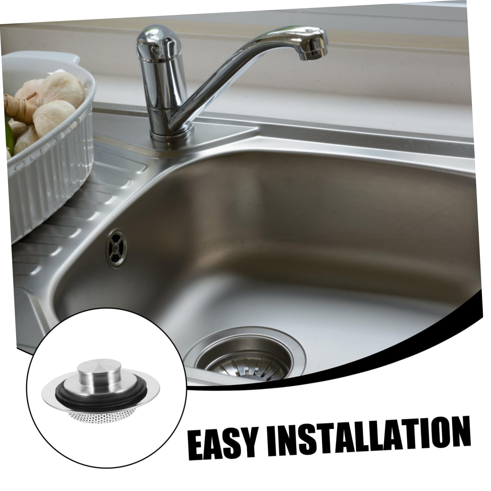 Tofficu 5 Ensembles Crépine D'évier Filtre Gardien De Lavabo De Cuisine Passoire De Puits Gardien D'élimination Des Ordures Pour Canalisations D'évier Silver Acier Inoxydable