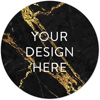100 Custom Vinyl Stickers - Upload Your own Image, Text, Design, Logo - Personalized Logo Labels for Handmade, Packaging, Bottle, Jars, Candle, Brand Stickers (Black Gold Marble, 1x1)
