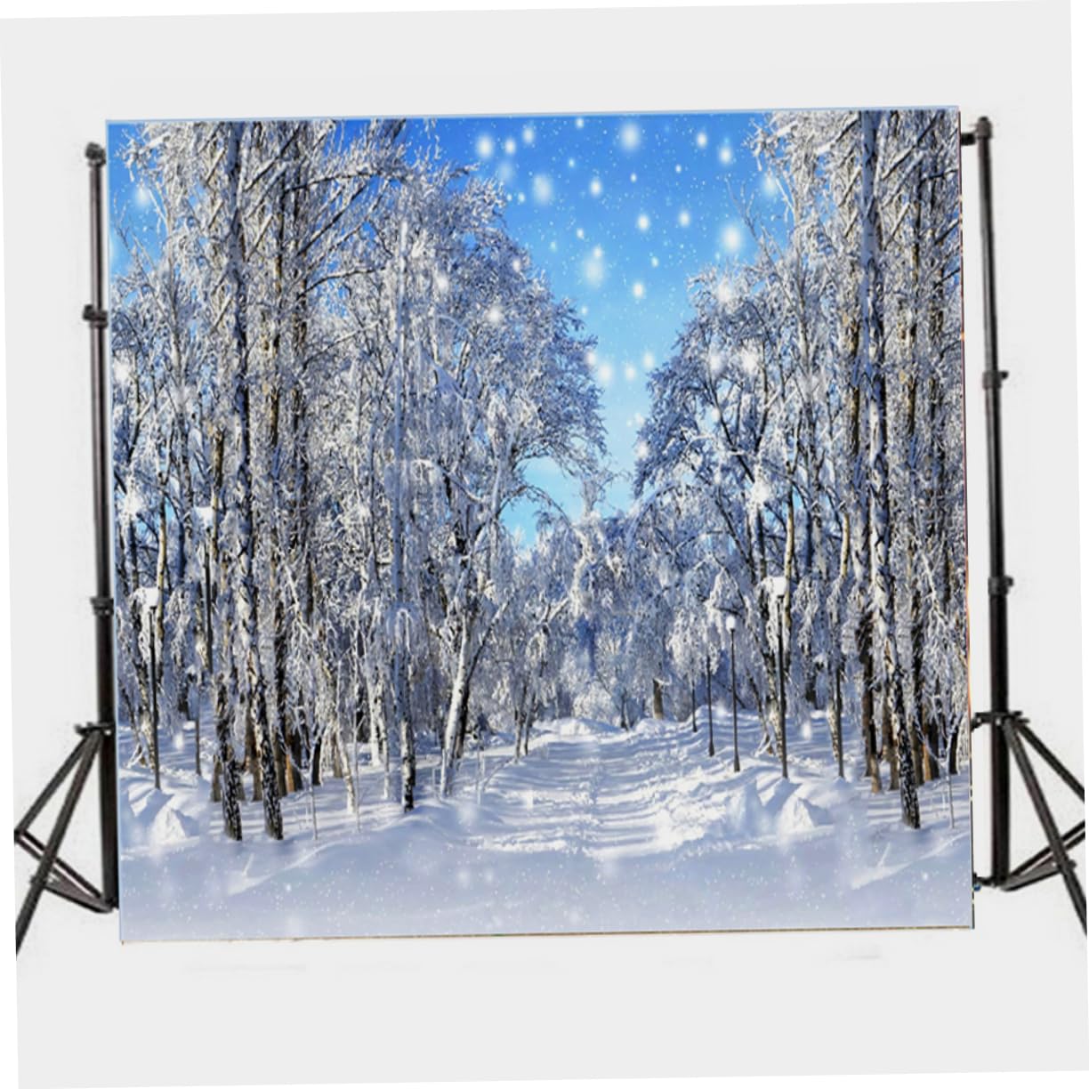 HOMSFOU 4pezzi Sfondo Fotografico Invernale Alberi Per Decorazioni Natalizie Per Cabine Photobooth e Festività Di Natale Atmosfera Magica Per Eventi e Ritratti Infanzia