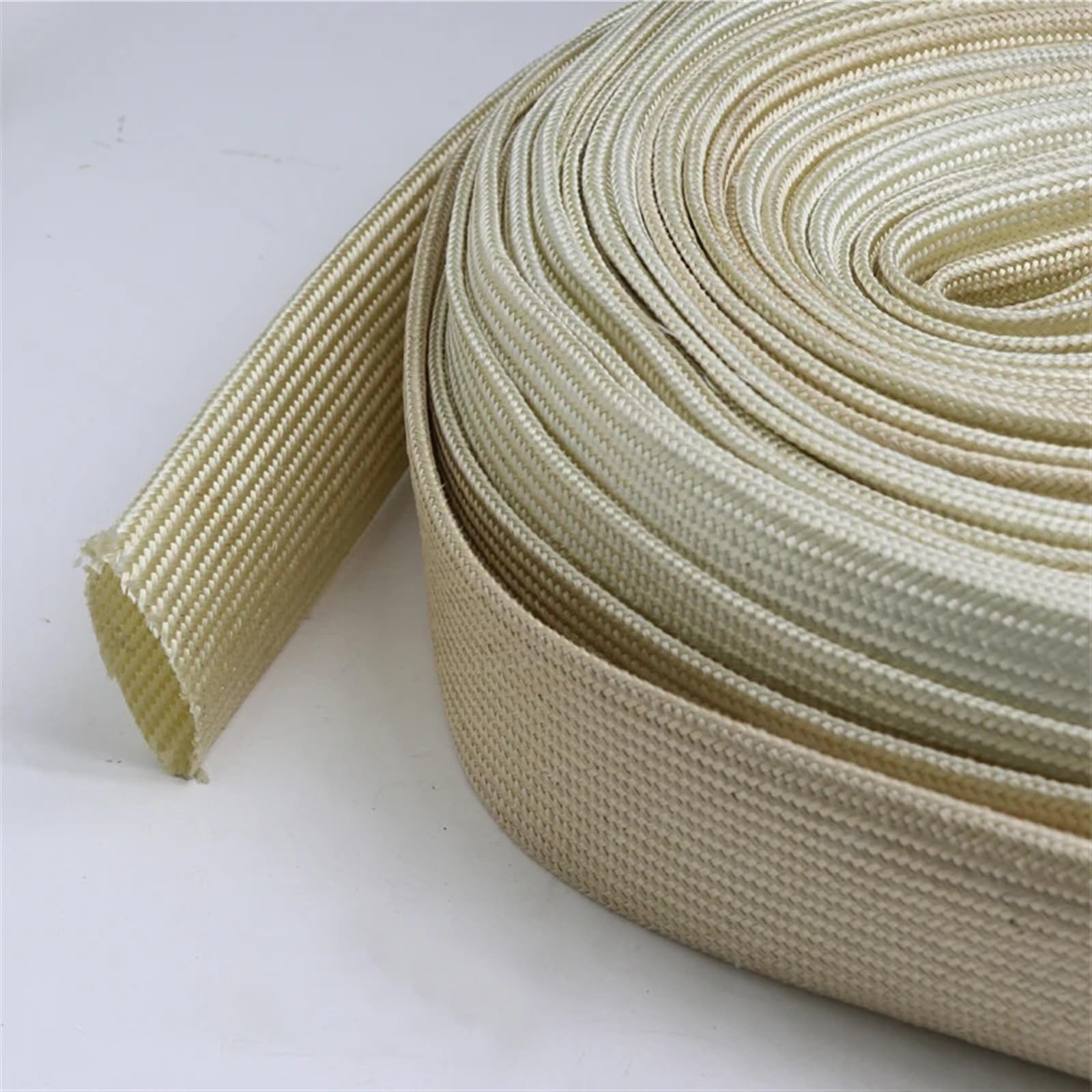 Gaine De Câble Gaine isolante en fibre de verre souple tressée haute température 1/2/3/5/10 m, blanche, 600 °C, diamètre 1 à 50 mm(10 Meter,25mm)