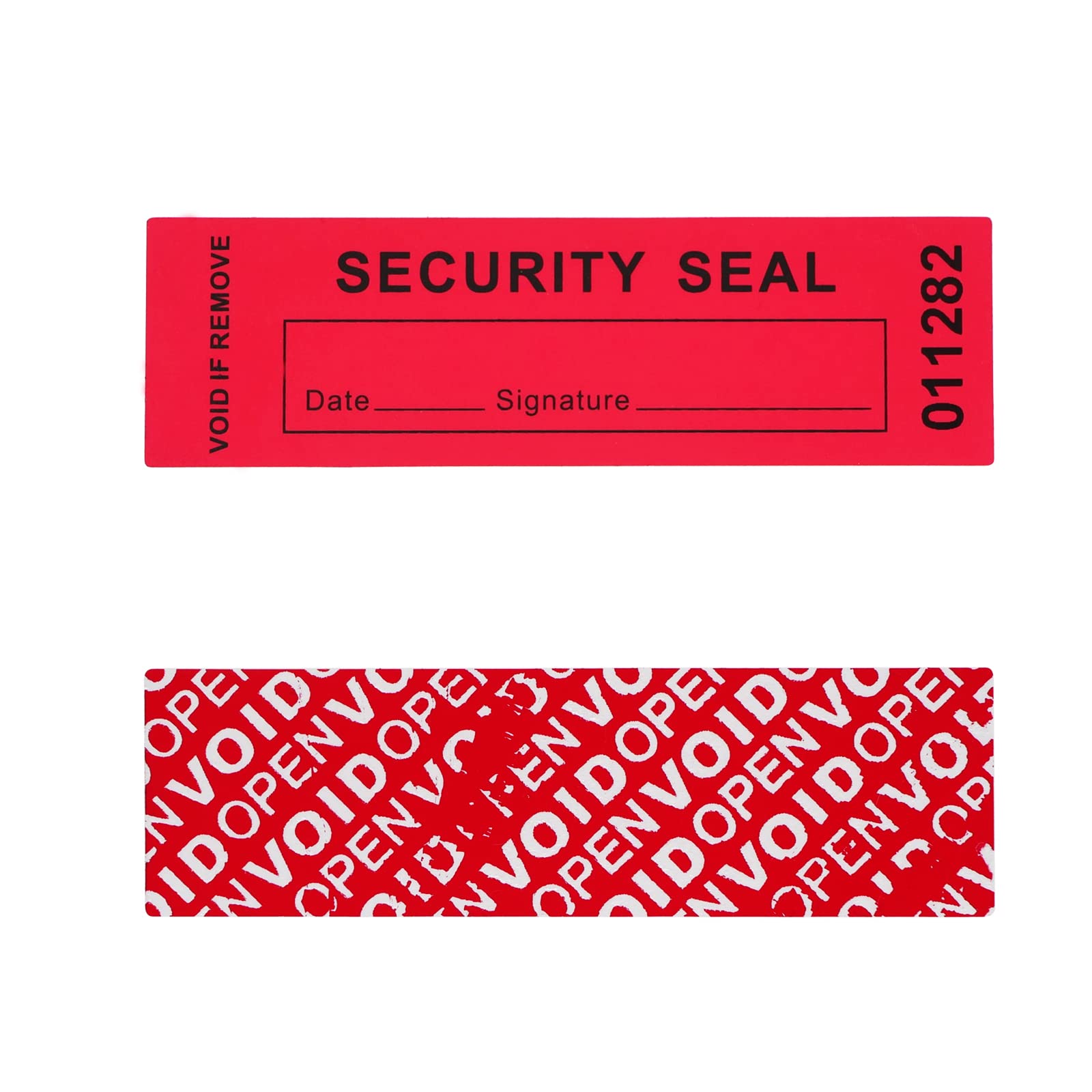 Tamper Evident Proof Security Warranty Void Total Transfer Seals/Stickers High Security Tamper for Reusable Package Serial Numbers(120 pcs 1 x 3.35Inches,red)