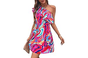 Women's Shimmering One Shoulder Dress for Electric Nights