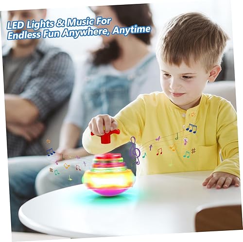 Miniatura 3 de Toyvian 3 piezas de juguetes giratorios iluminados con luces LED intermitentes y juguetes de giroscopio intermitentes eléctricos con luces LED