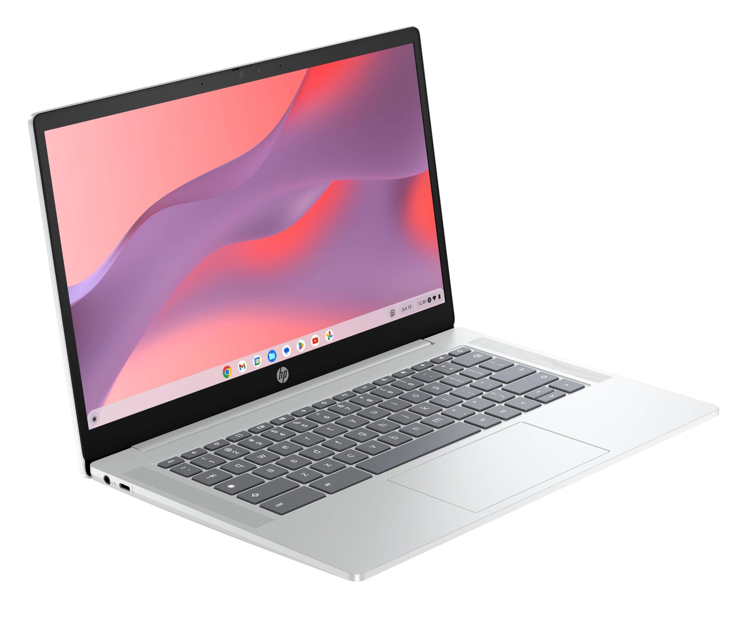HP Chromebook 14a-nf0000slx, Notebook, Intel Processor N100, 4GB RAM, 128 GB, Grafica integrata, Display 14 FHD IPS Antiriflesso 300 nits, Laptop, ChromeOS, Portatile, Argento