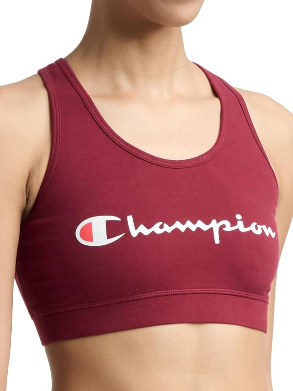 corpiño deportivo Champion Script para mujer, ajuste flexible