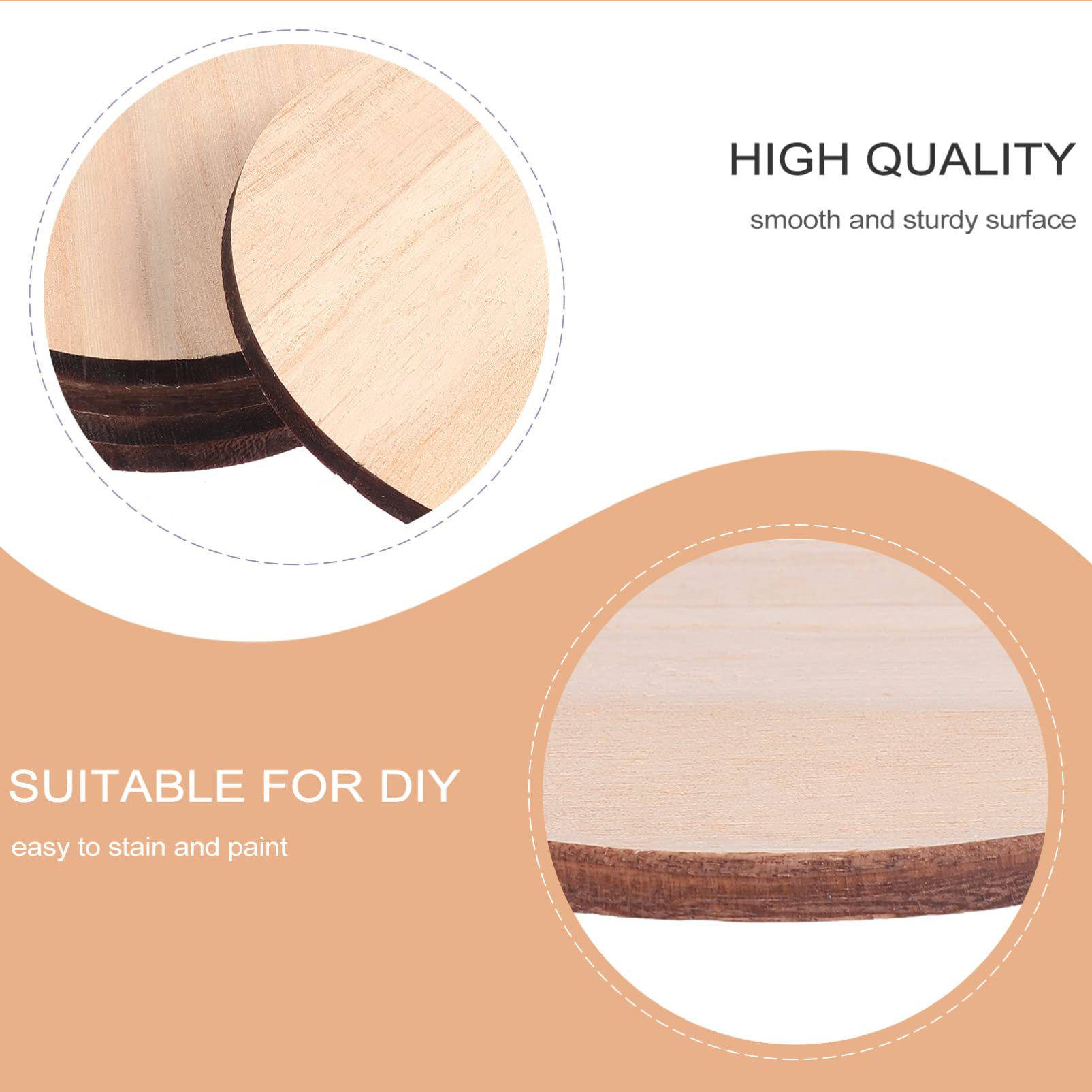 HOMSFOU 3 Sätze Runde Holzscheiben Unbehandelte Holzplatten Für Diy Durchmesser Für Bastelarbeiten Malerei Und Kranzgestaltung 10 Stück * 3