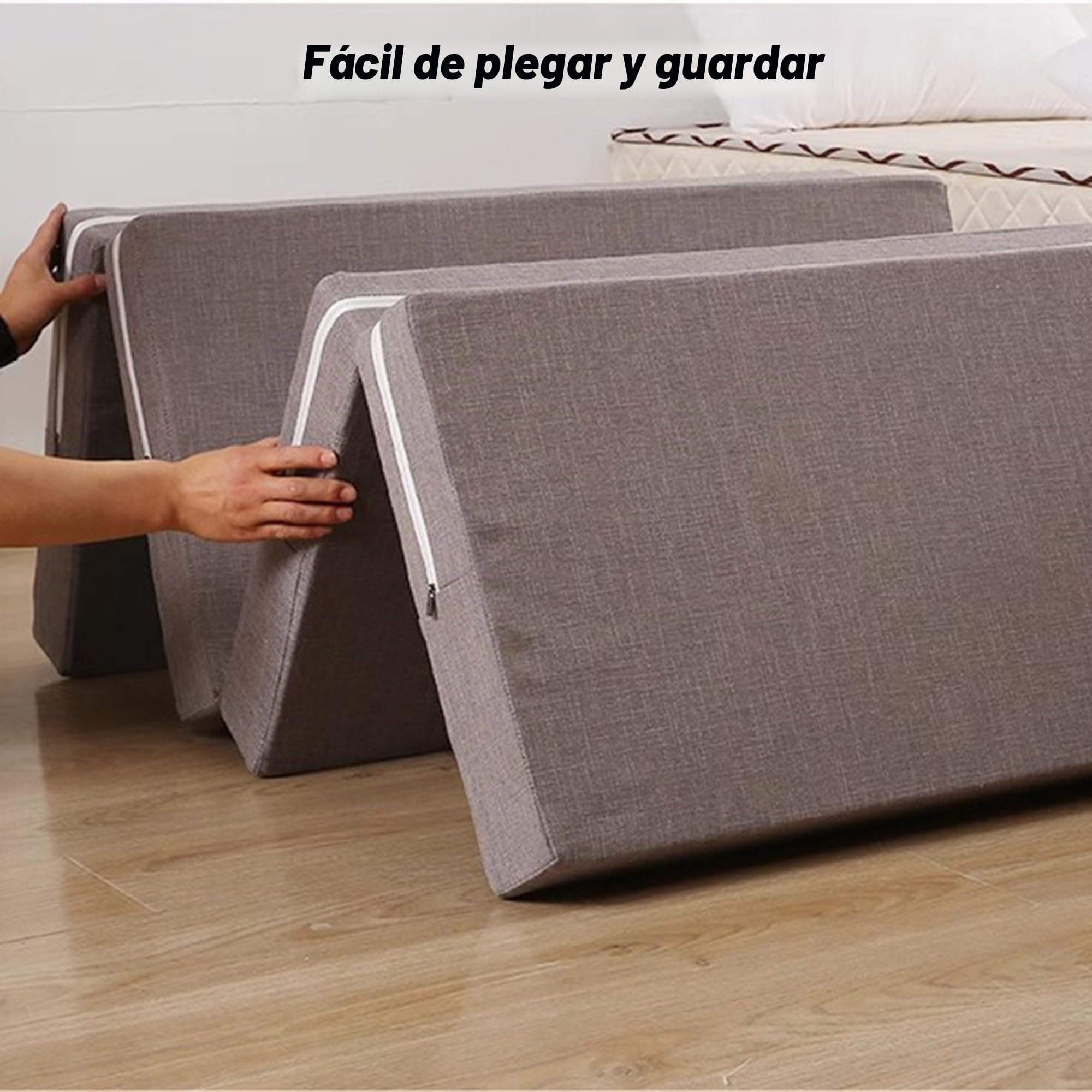 Colchoneta plegable para dormir, sofá-cama, camping, con funda extraíble para viajes y caravanas, alivio de presión y apoyo, ahorro de espacio
