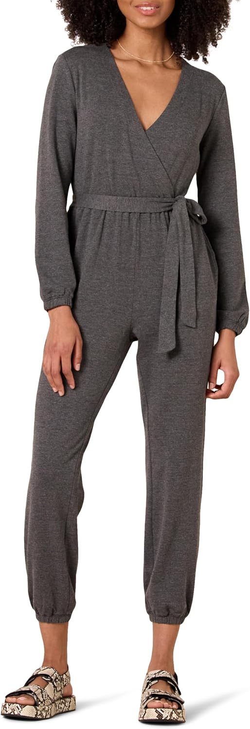 Amazon Essentials Women’s Knit Surplice Jumpsuit (Available in Plus Size)