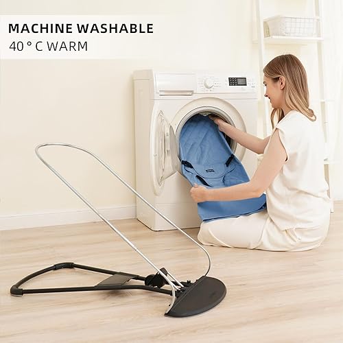 Miniatura 7 de Asiento de tela para gorila - Funda para bebé Bjorn Bouncer Balance Soft & Bliss, 100% algodón, agradable a la piel, lavable a máquina, azul