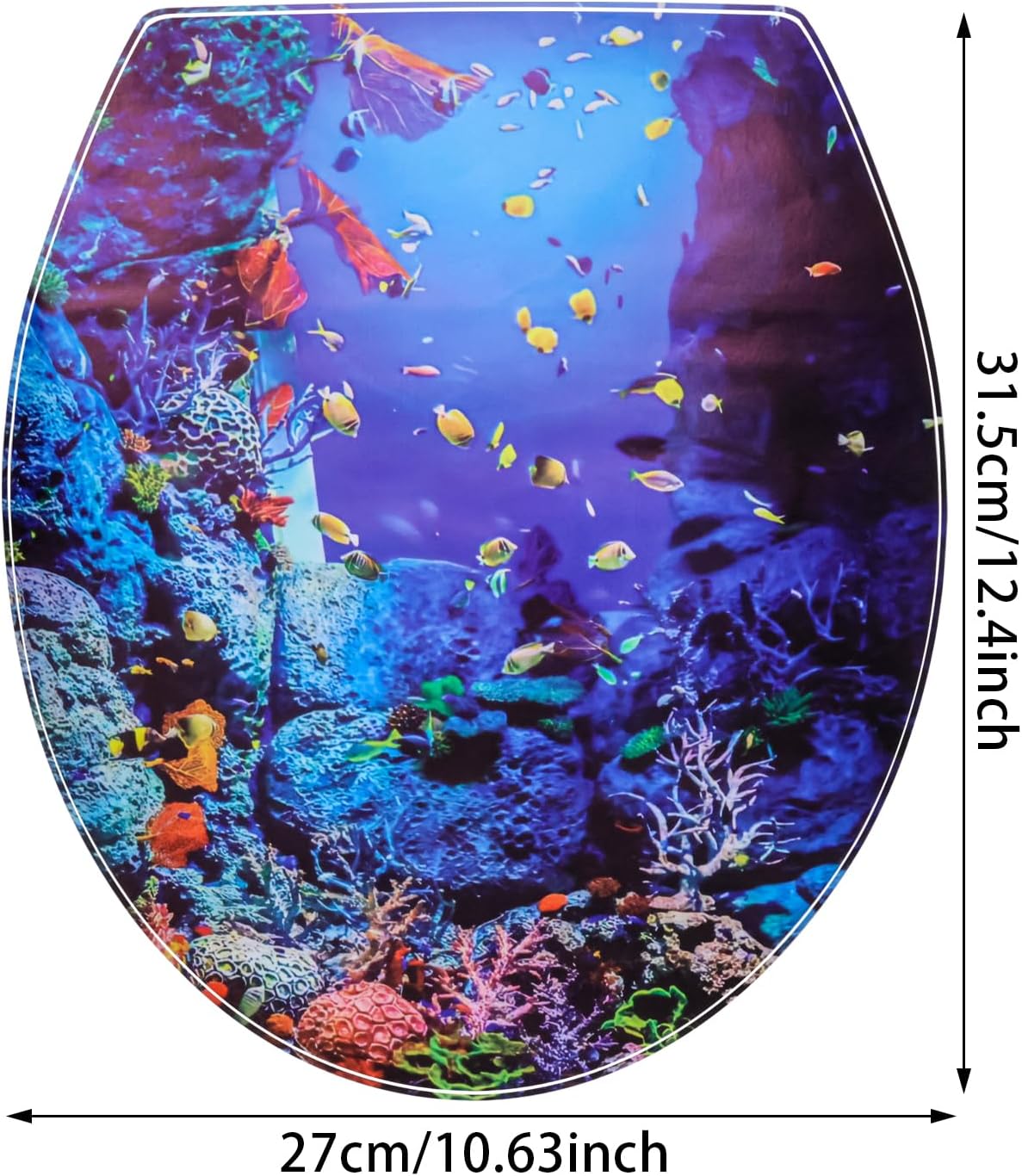 Honbay 3D Toilet Seat Stickers Decals, Waterproof and Removable (Sea World)