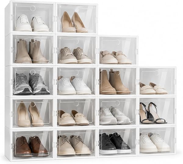 DGJMuu 24 scatole trasparenti per scarpe
