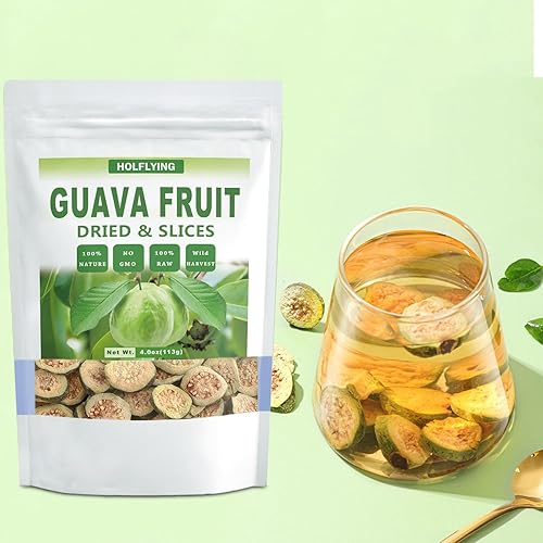 Miniatura 4 de Rebanadas de fruta de guayaba seca natural para té de hierbas, 4.0 oz (113.0g), cortadas y tamizadas, sin aditivos, sin OMG