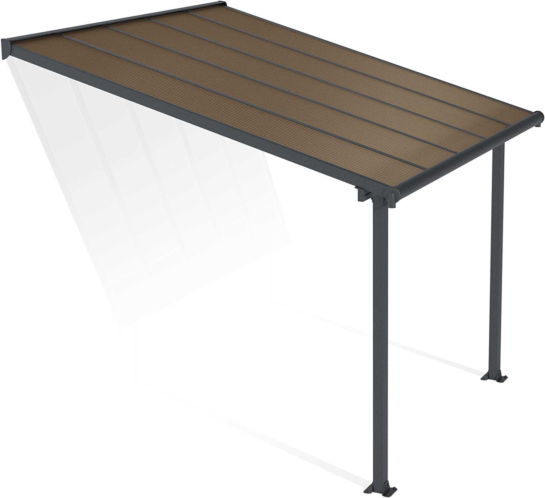 Palram - Canopia Olympia Patio Cover 10' x 10' Gray/Bronze Outdoor Canopy Awning, Waterproof Outside, Sun Room for Backyard, Outdoor Gazebo with 100% UV Protection