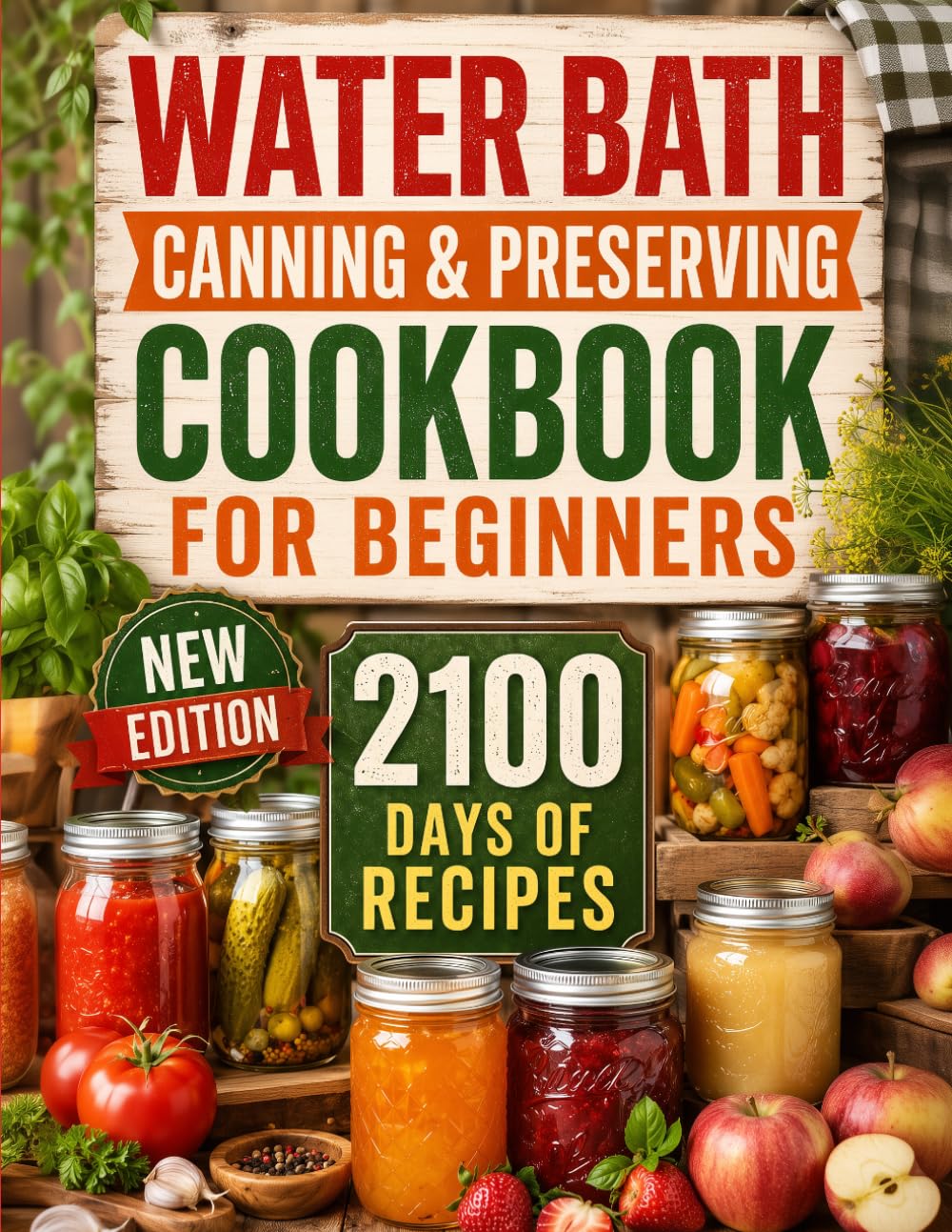 Water Bath Canning & Preserving Cookbook for Beginners: 2100 Days of Quick & Easy Homemade Recipes | A Step-by-Step Guide to Healthy and High-Quality Food + 5 Bonus for Preppers