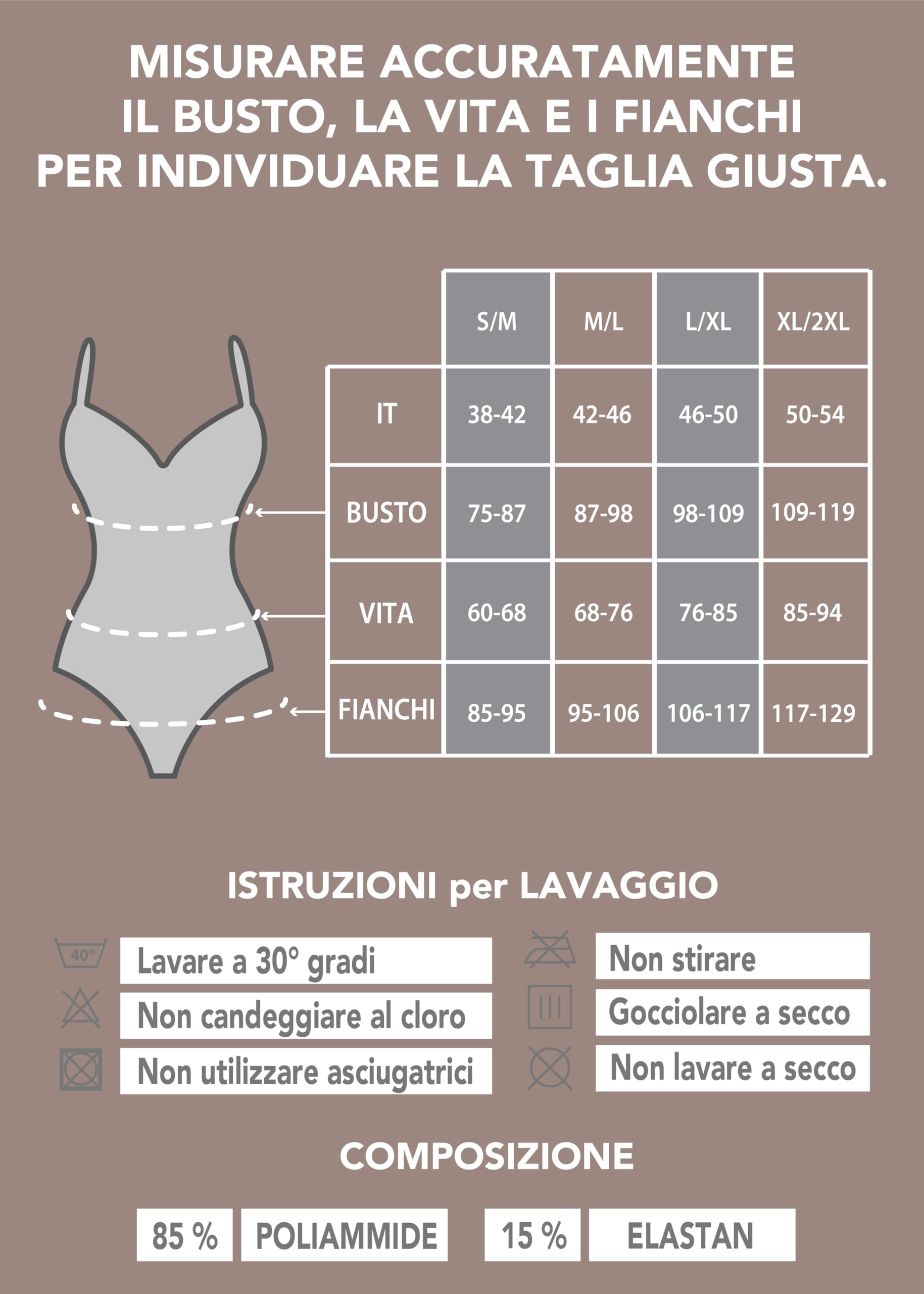 SLIMCELL Body Contenitivo Modellante – Effetto Pancia Piatta, Body Modellante Donna con Sostegno Senza Ferretto, Shapewear Bodysuit con Bretelle Regolabili - Made in Italy