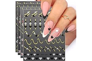Heart Line Flower Nail Art Stickers Decals