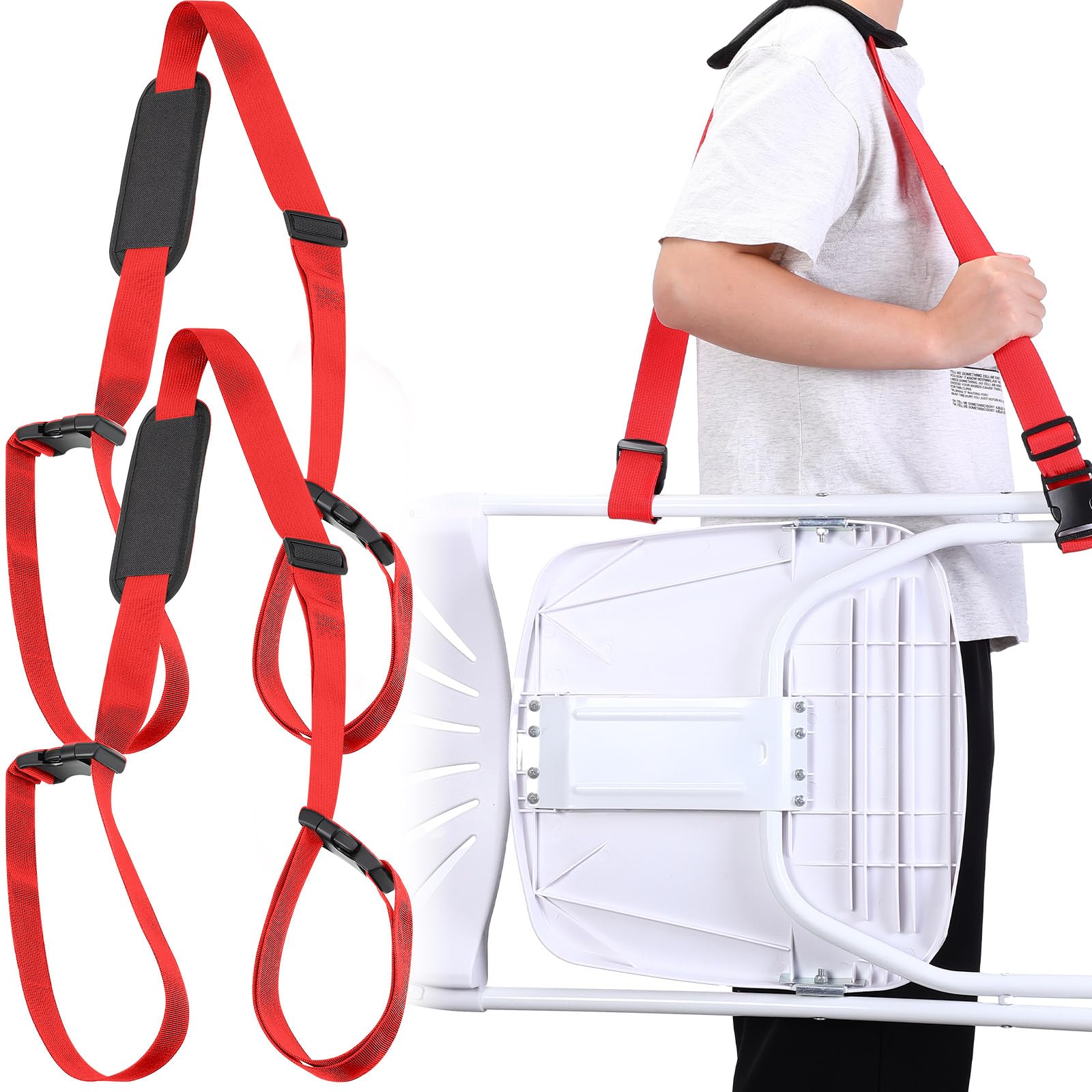 Sanwuta 2 Pcs Adjustable Beach Chair Carry Strap Camping Chair Straps for Shoulder Folding Beaches Backpacking Foldable Bikes