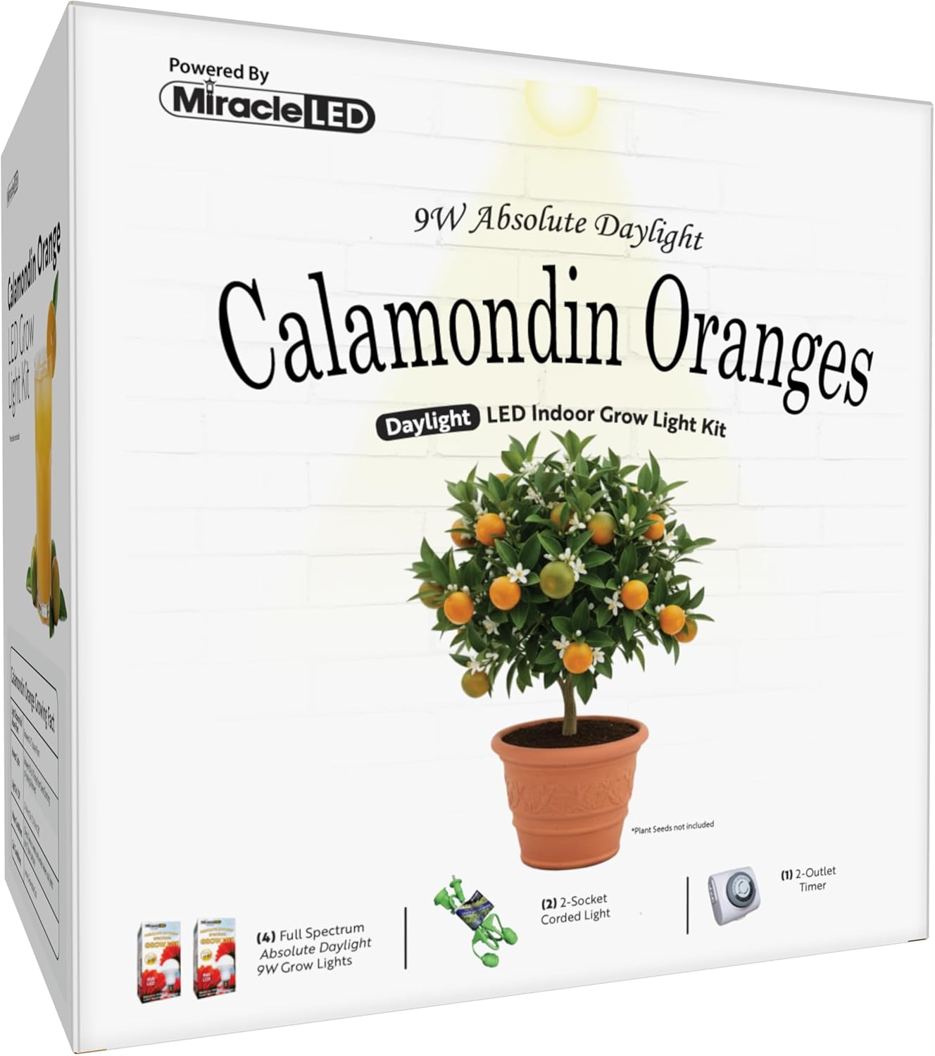 Miracle LED Oranges Starter Grow Light Kit 2-Socket Full Spectrum (2- Pack)