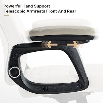EUREKA ERGONOMIC Executive Office Chair, Ergonomic PU Leather Desk Chair with Adjustable Lumbar Support, Headrest & Armrests, High Back Computer Chair for Home Office, Beige