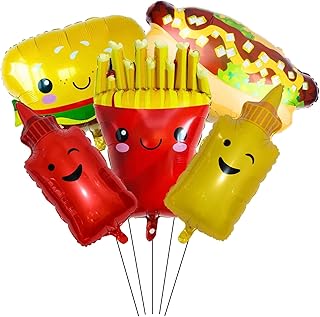 chil 5PCS BBQ Party Balloons Pig Shaped Foil Balloons Ketchup Bottle Balloon Mustard Beer Mug for Birthday Baby Shower Wedding Summer Decorations Supplies