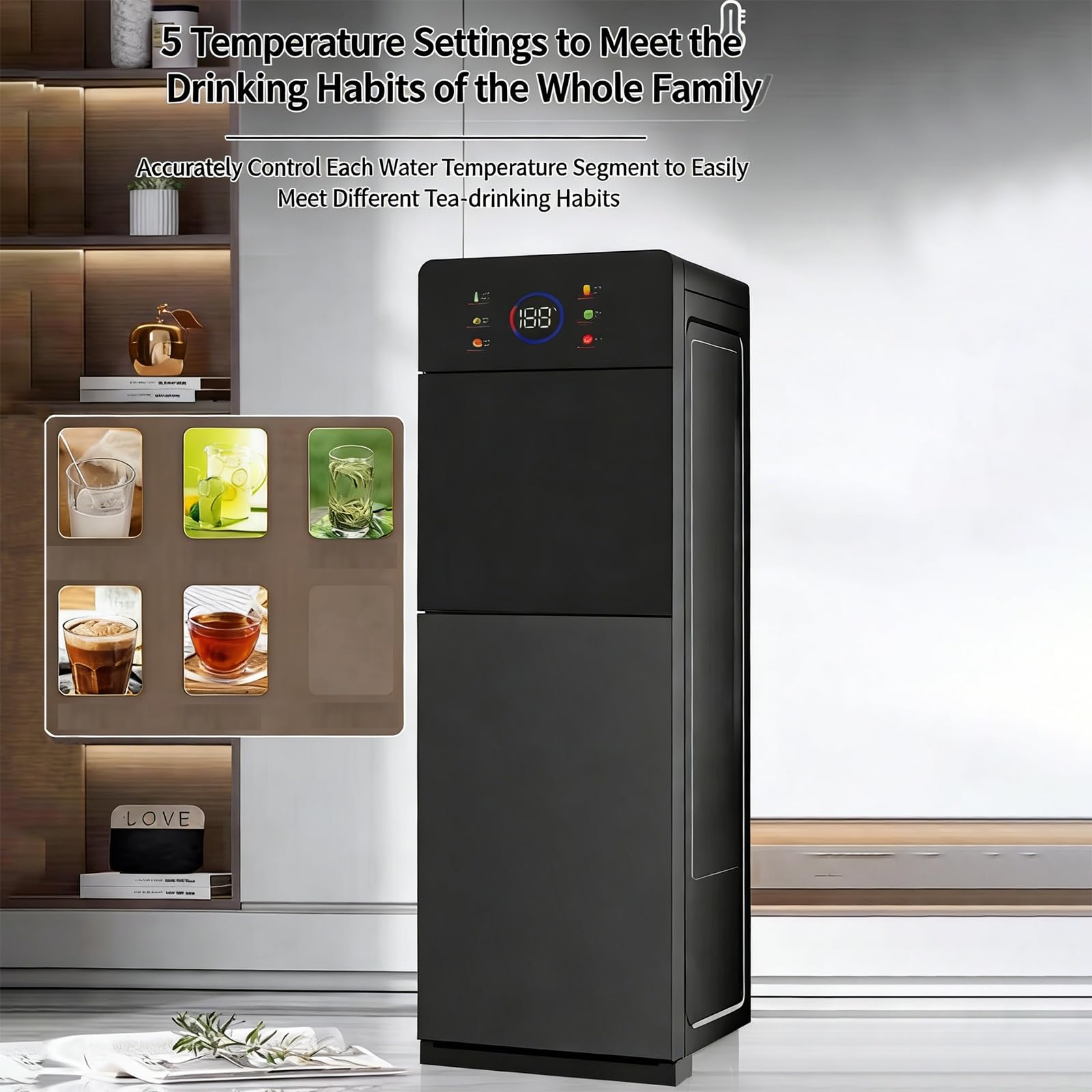 Dispenser Acqua Verticale, Refrigeratore D'acqua A Caricamento Dal Basso, Riscaldamento rapido 3 Impostazioni Di Temperatura Smart Touch for Domestico In Ufficio E Commerciale