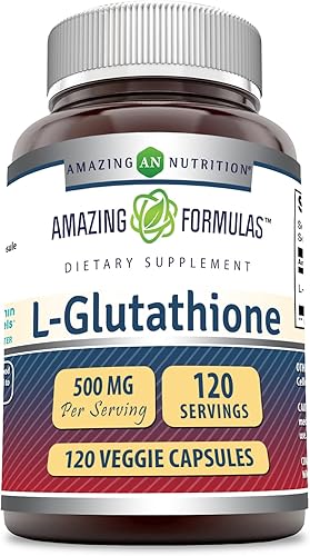 Miniatura 10 de Amazing Formulas - Suplemento reducido de L-glutatión  500 mg por porción  60 cápsulas vegetales  Sin OMG  Sin gluten  Fabricado en Estados Unidos