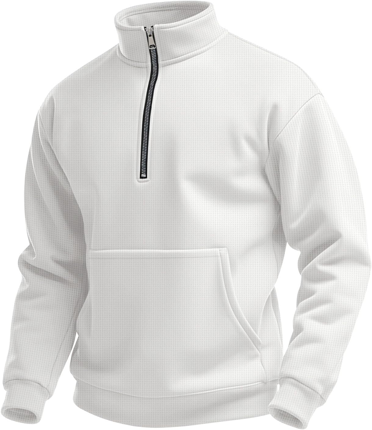 Half Zip Pullover Men Lightweight Waffle Long Sleeve Shirts Casual Comfy Mock Neck Sweatshirt with Pocket Polos