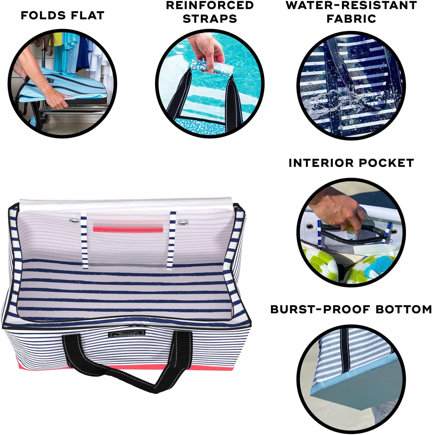 SCOUT 3 Boys Zip Tote - Utility Tote for Beach, Family, Travel and Storage, Zips Closed & Water Resistant