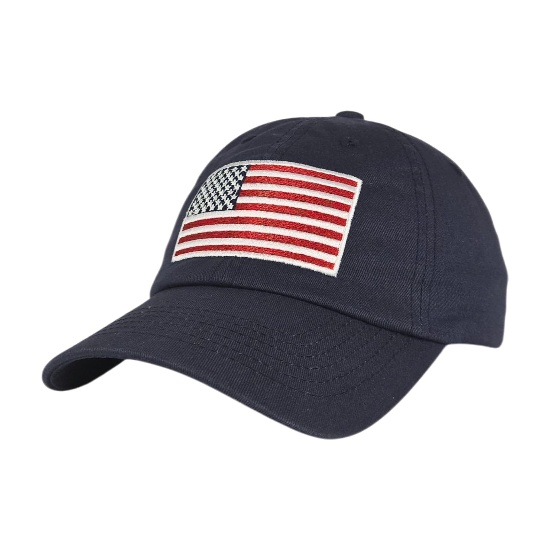 E BY ELIDAN American Flag Baseball Cap 100% Cotton Adjustable Metal Buckle Strap Unstructured Low-Profile Hat for Men & Women