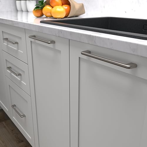 Miniatura 6 de Paquete de 1 unidad de níquel cepillado con agujero central de 5 pulgadas  Manijas de metal sólido para gabinetes de baño y decoración del hogar