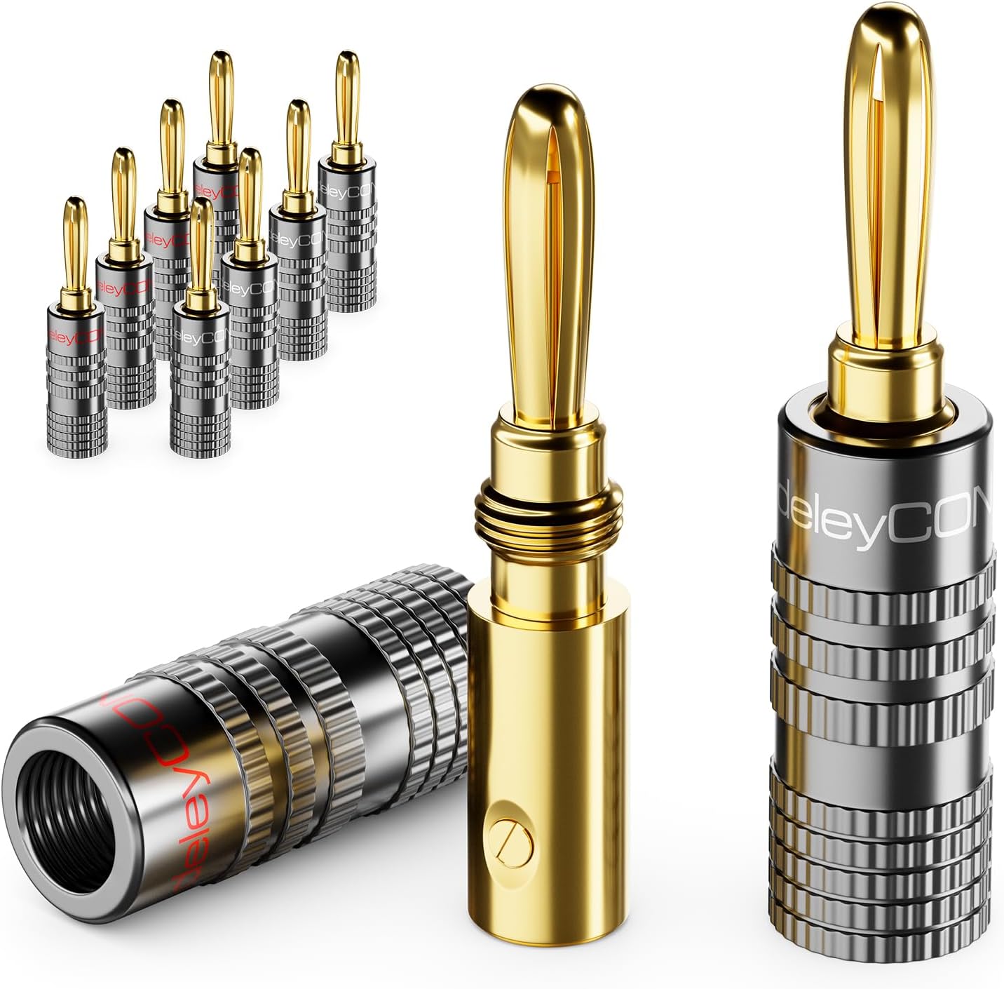 Connettori A Banana Placcati Oro - Set Da 8 Pezzi Per Cavi Altoparlanti HiFi - Foto 2