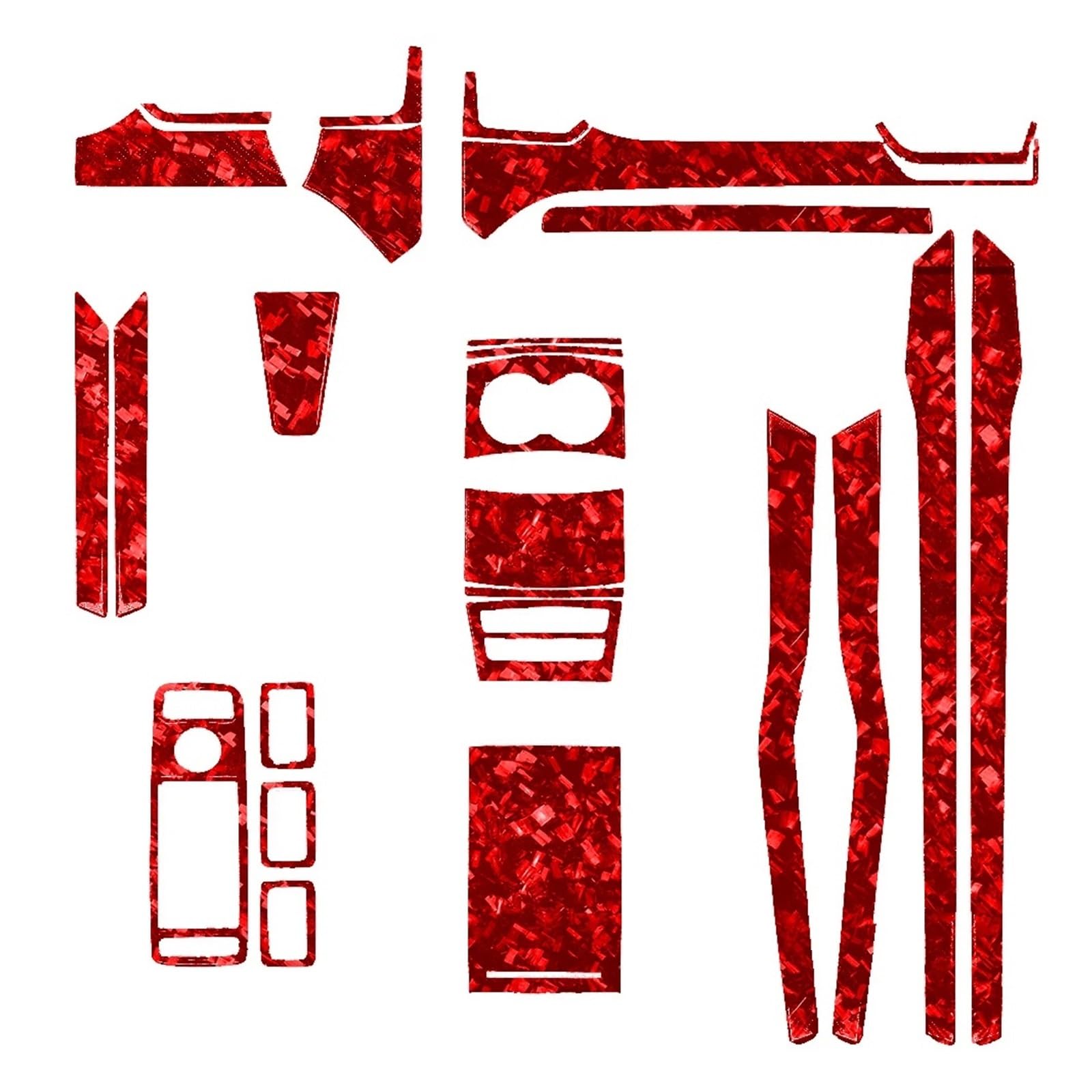 VDXDTIFX red forged carbon fiber interior trim for Tesla Model X