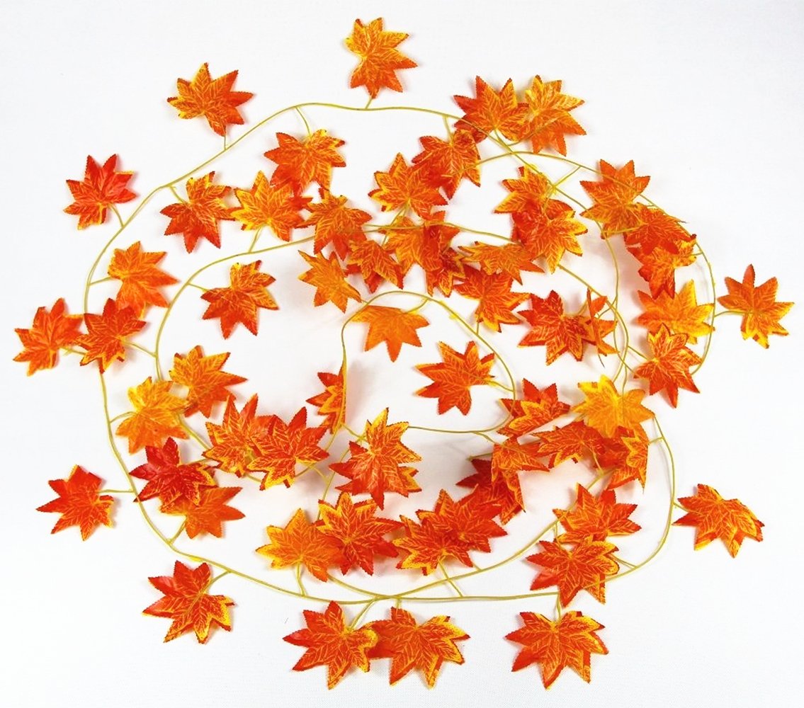 Raylinedo Arti11 Raylinedo® Pack Of 12Pcs 7.87Ft Artificial Ivy Red Vine Leaf Garland Plants Fake Foliage Flowers Decoration
