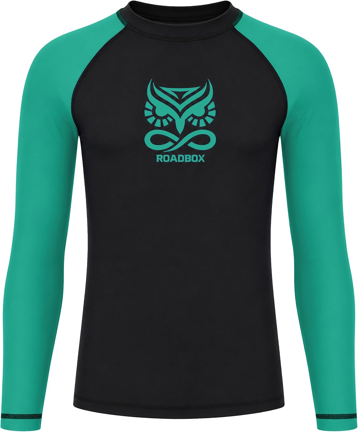 Roadbox Boys BJJ Rash Guard Long Sleeve, Kids Youth Jiu Jitsu No Gi Compression Shirt for Training MMA Wrestling Boxing Swim