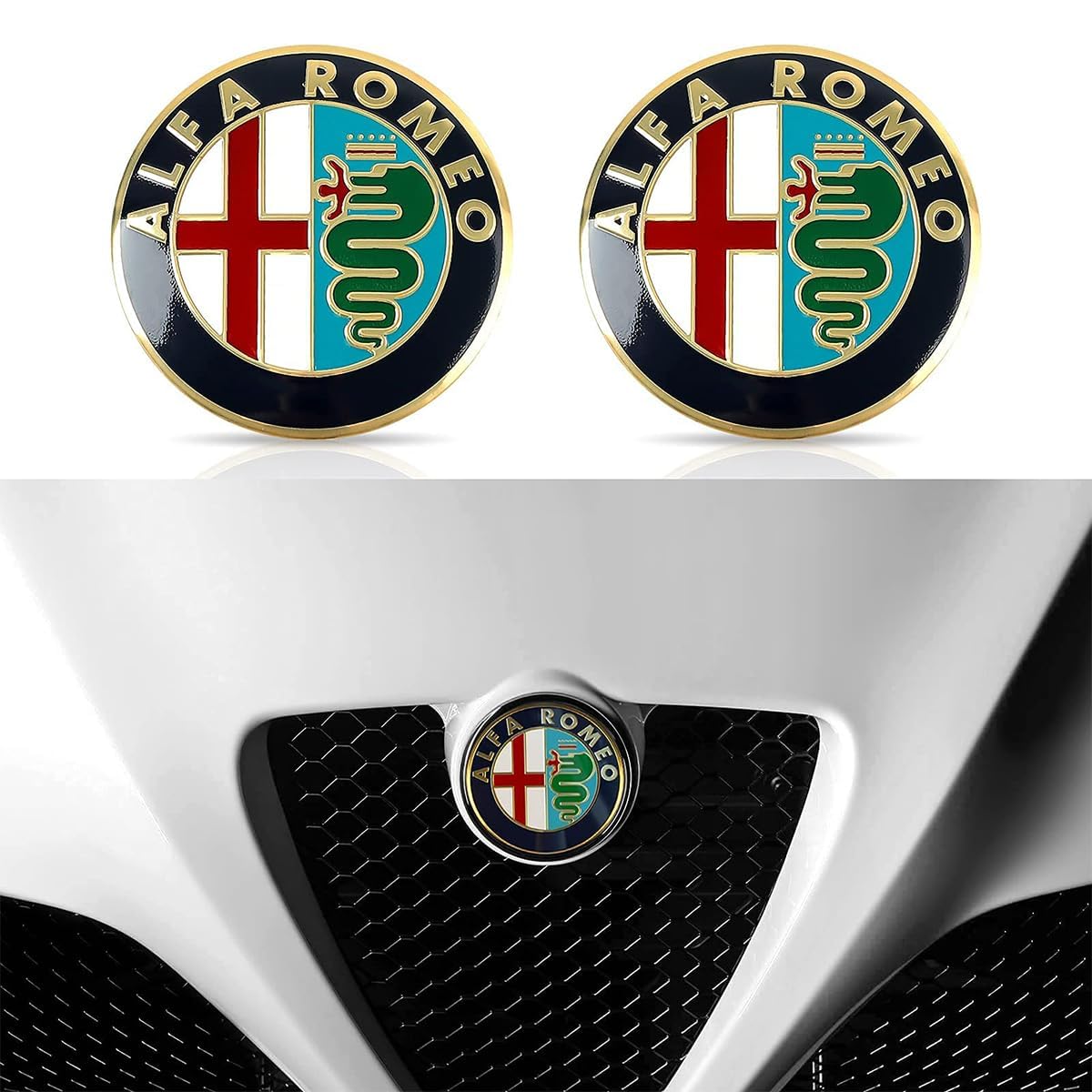 Autocollant Badge Logo Alfa Romeo En Fibre De Carbone - Pour Mito, Giulietta, Giulia, 147, 156, Etc. - Accessoire Styling Auto