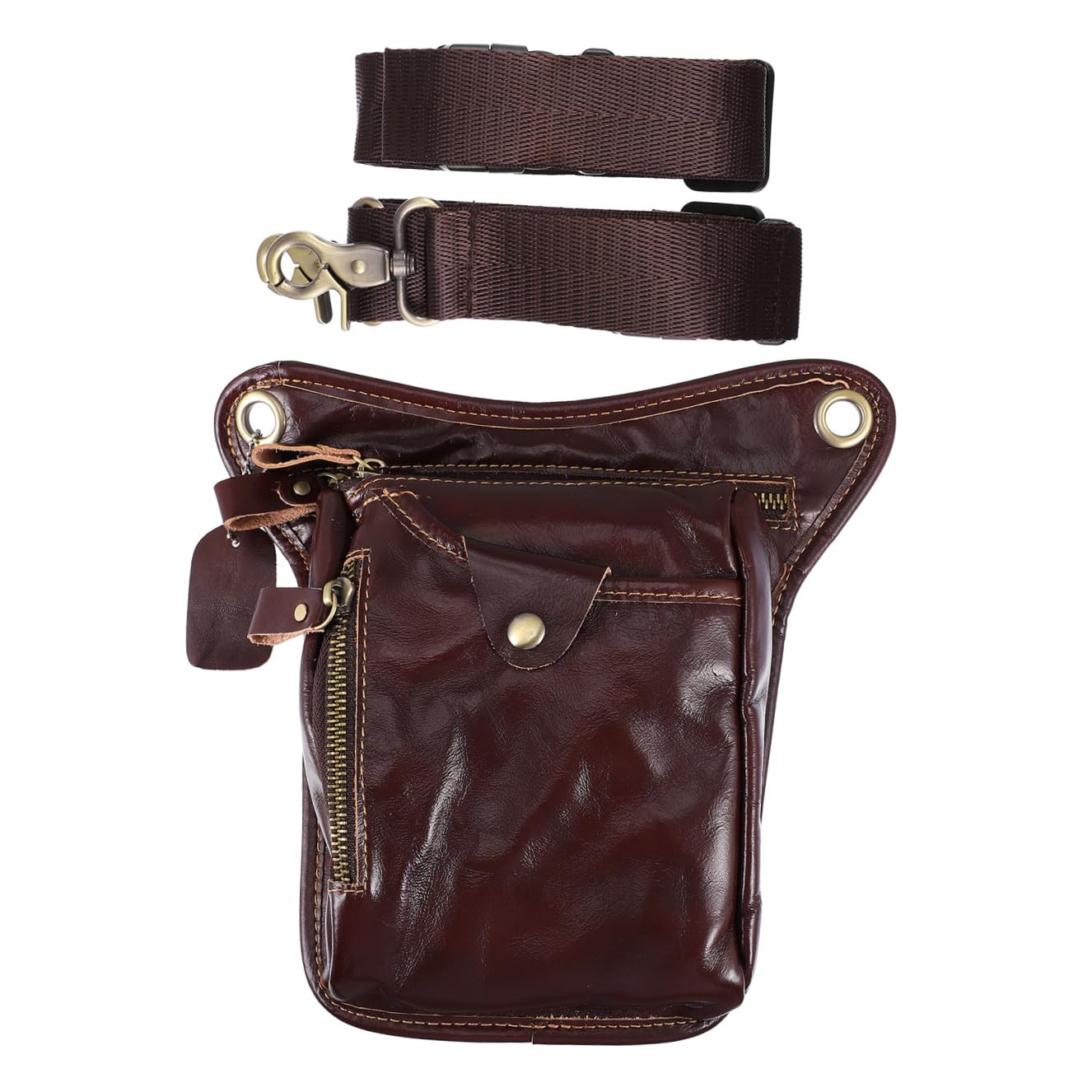 Riñonera Vintage de PU para Hombre, Bolsa para Teléfono