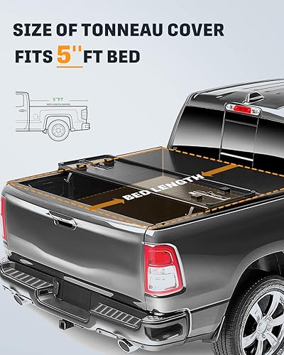 Miniatura 2 de FINDAUTO Se adapta a Nissan Frontier 2005-2018 Hard Tri-Fold Truck Bed Tonneau Cover, Fleetside 5FT Bed