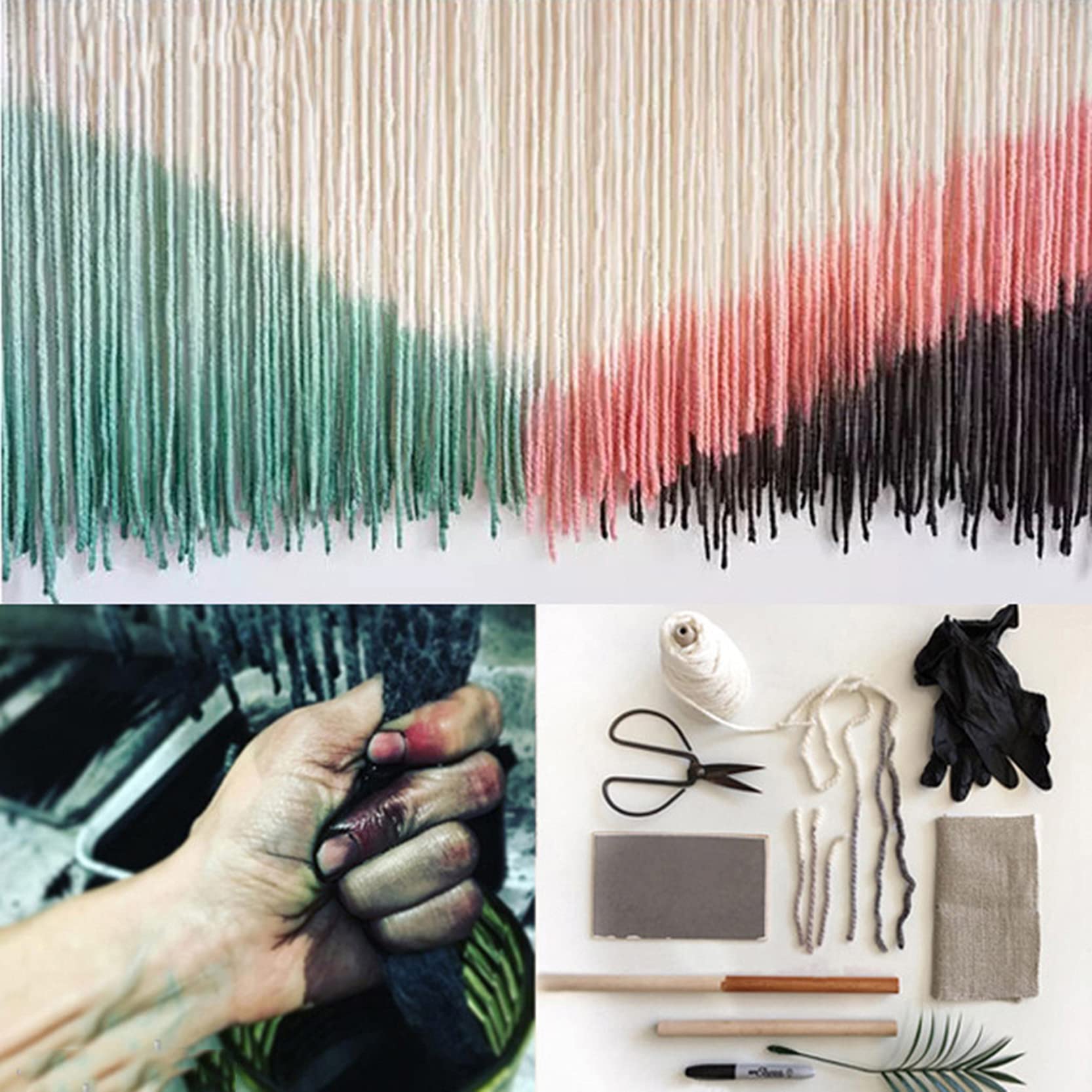ZNKZJ Handgemachte Makramee Wandbehang Wandteppich Boho Dekor ，Makramee Wandteppiche Baumwollseil gewebte gefärbte Wandteppich Kunst Home Decor Hintergrundgemälde,A-80 x 120 cm