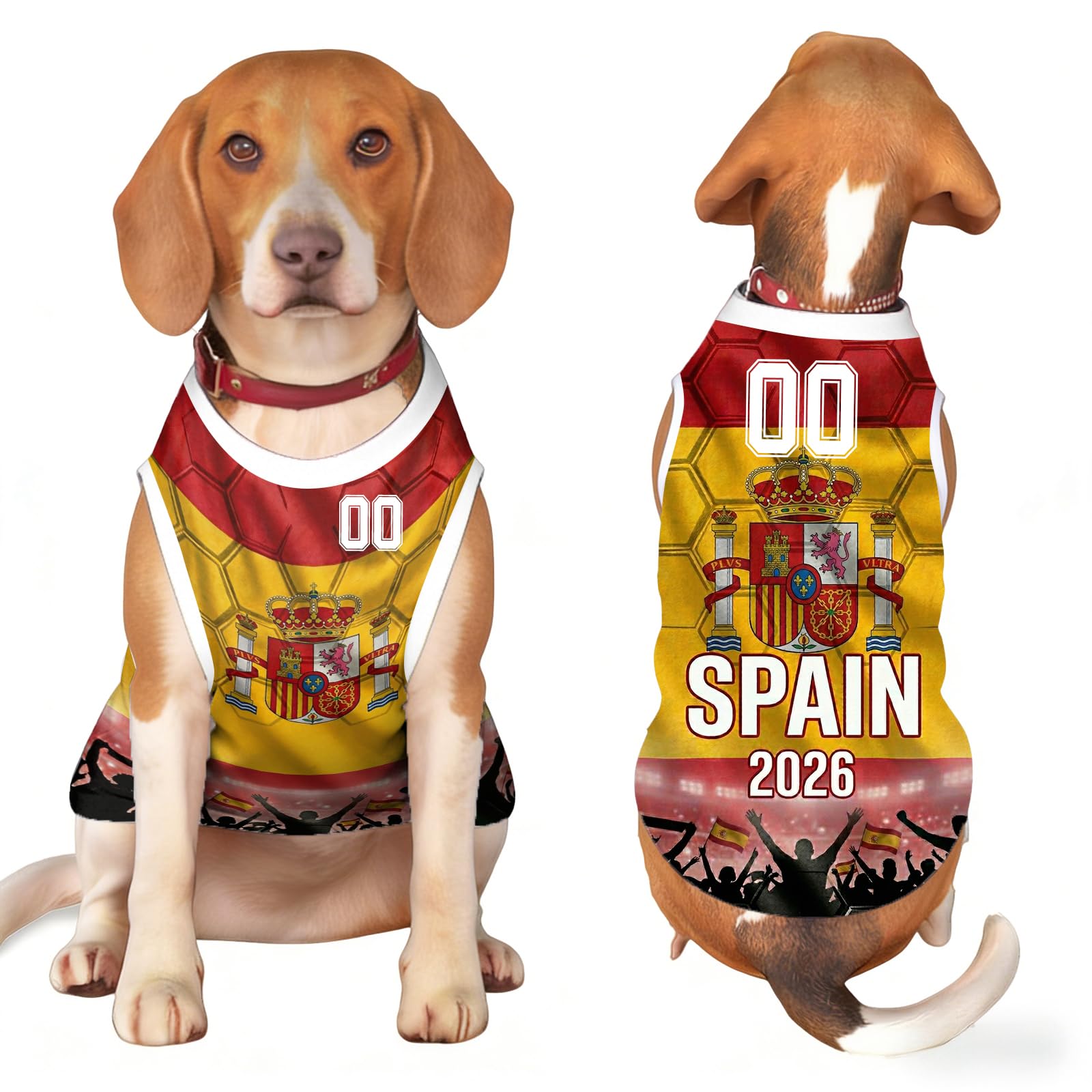 Personalised Dog Tank, Personalised Football Pet Shirt – Custom Country Flag Dog Apparel, Breathable Sleeveless Tee for Dogs, Gift for Football Fan Owner