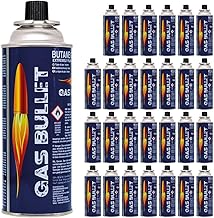 Gas Bullet ® Gaskartusche 227g passend für Gaskocher und Geräte mit Bajonett-Ventil Anschluss (MSF-1a) | Butan | Ideal für Camping/Outdoorküchen/Notfälle (28)