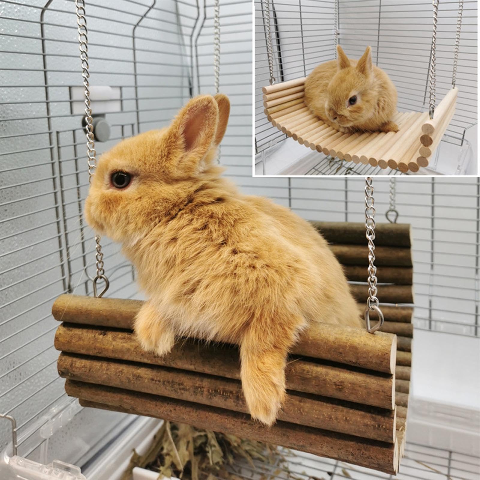 Chinchilla Hängematte Holzschaukel zum Ruhen und Knabbern